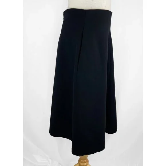 SOLD: Jil Sander Black A-Line High Waisted Wool Blend Skirt - Picture 3 of 10